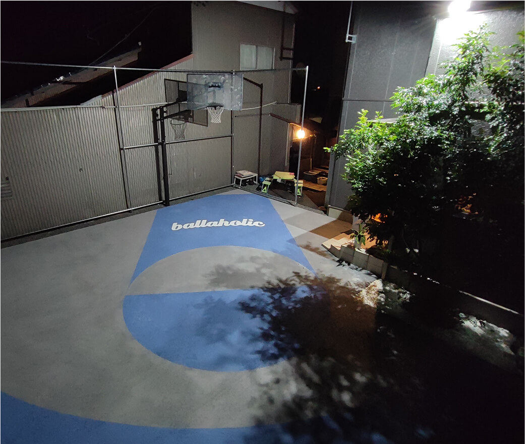 バスケットコートのライン塗装の施工実例